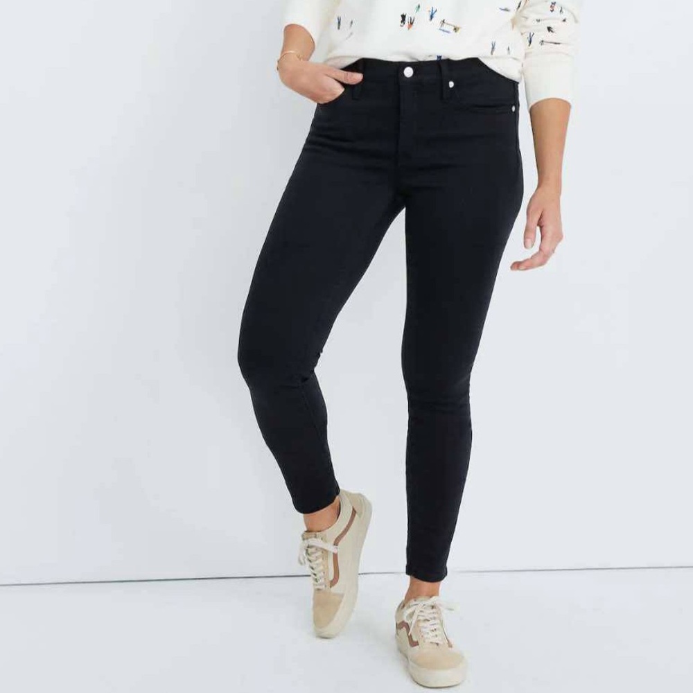 Madewell Petite 9" Mid-Rise Skinny Jeans in Lunar Wash: TENCEL™ Denim Ed…